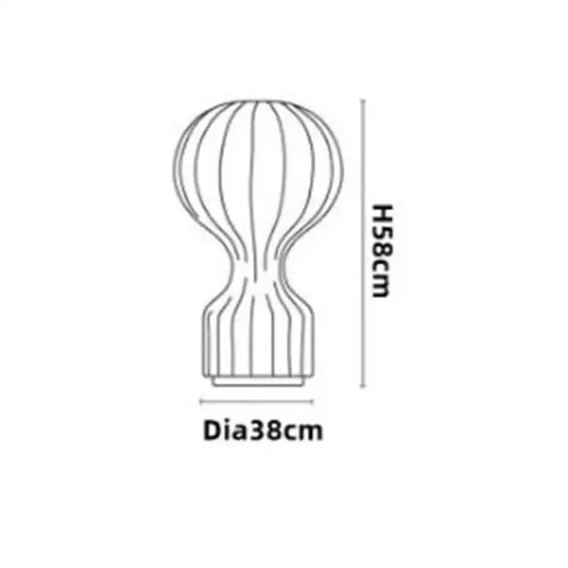 White Ribbed Silk Table Lamp