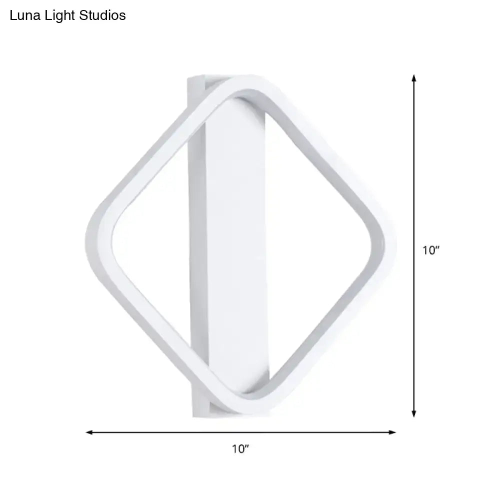 White Round Square LED Sconce Two Shape Options