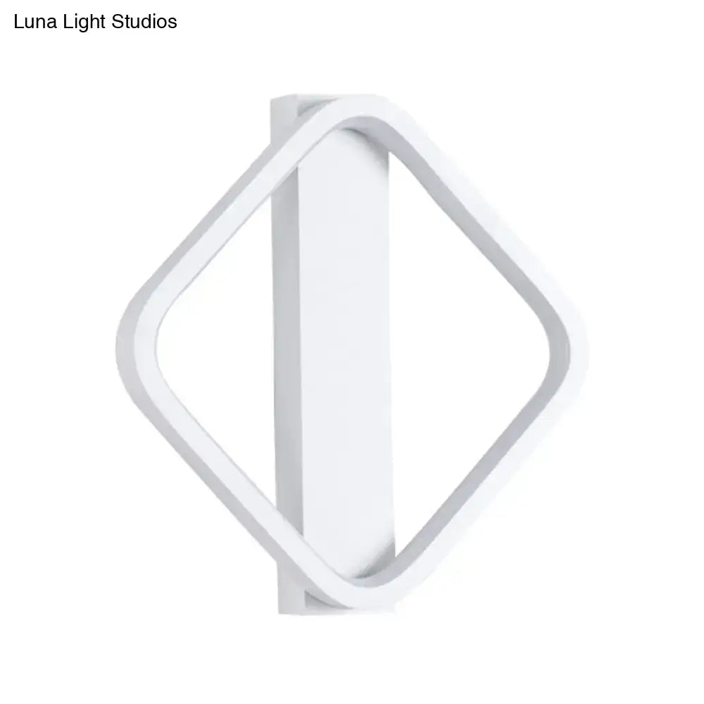 White Round Square LED Sconce Two Shape Options