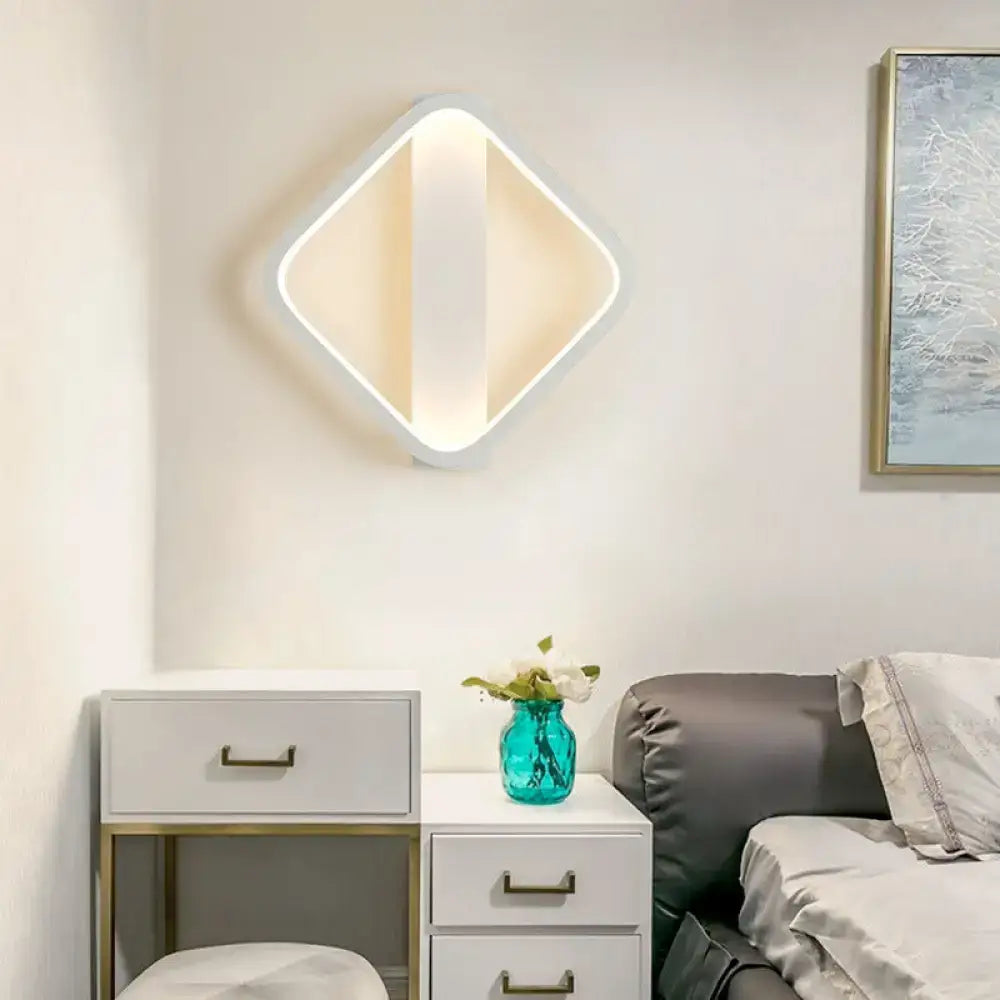 White Round Square LED Sconce Two Shape Options