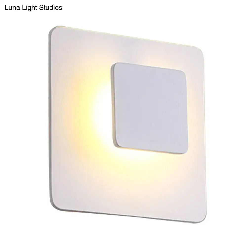 White Square LED Sconce