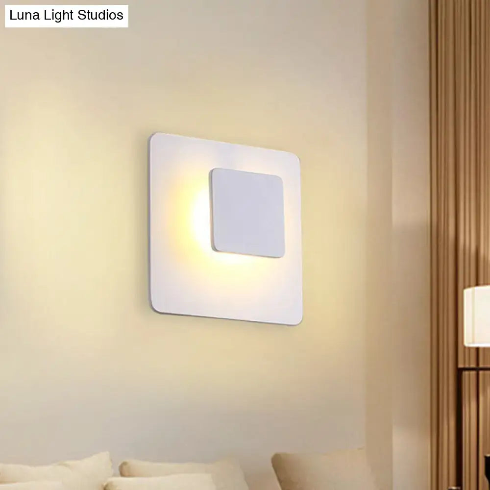 White Square LED Sconce