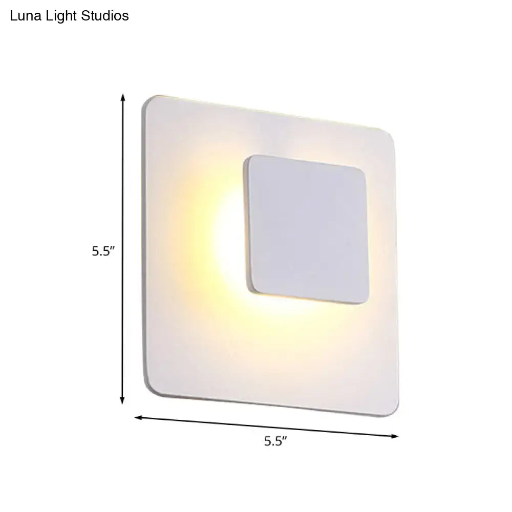 White Square LED Sconce