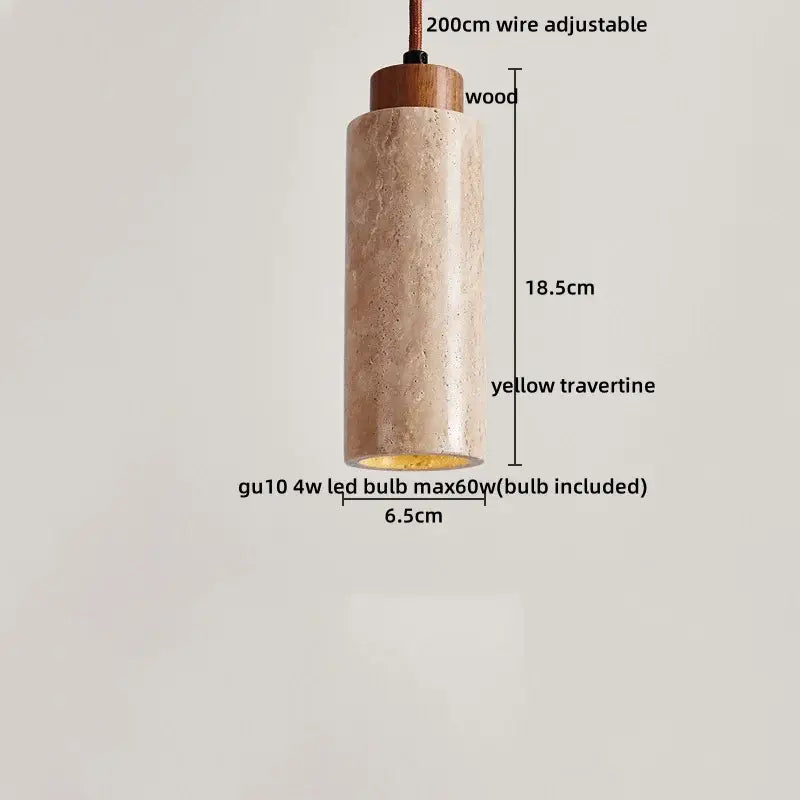 Yellow Travertine Pendant Light Small or Big Size