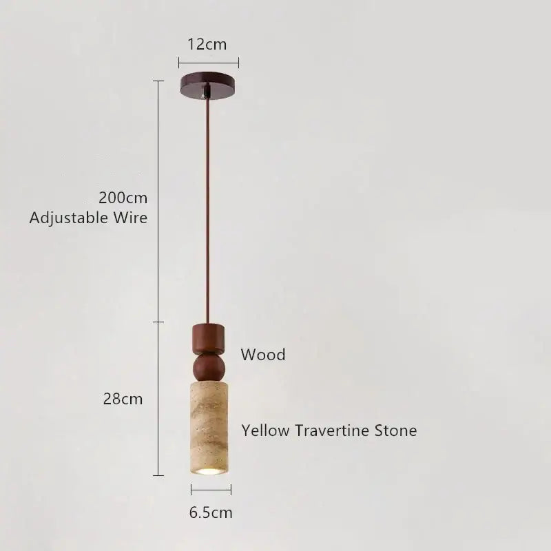 Yellow Travertine Pendant Light Small or Big Size