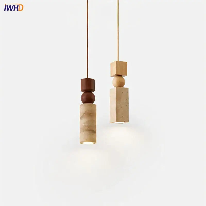 Yellow Travertine Pendant Light Small or Big Size