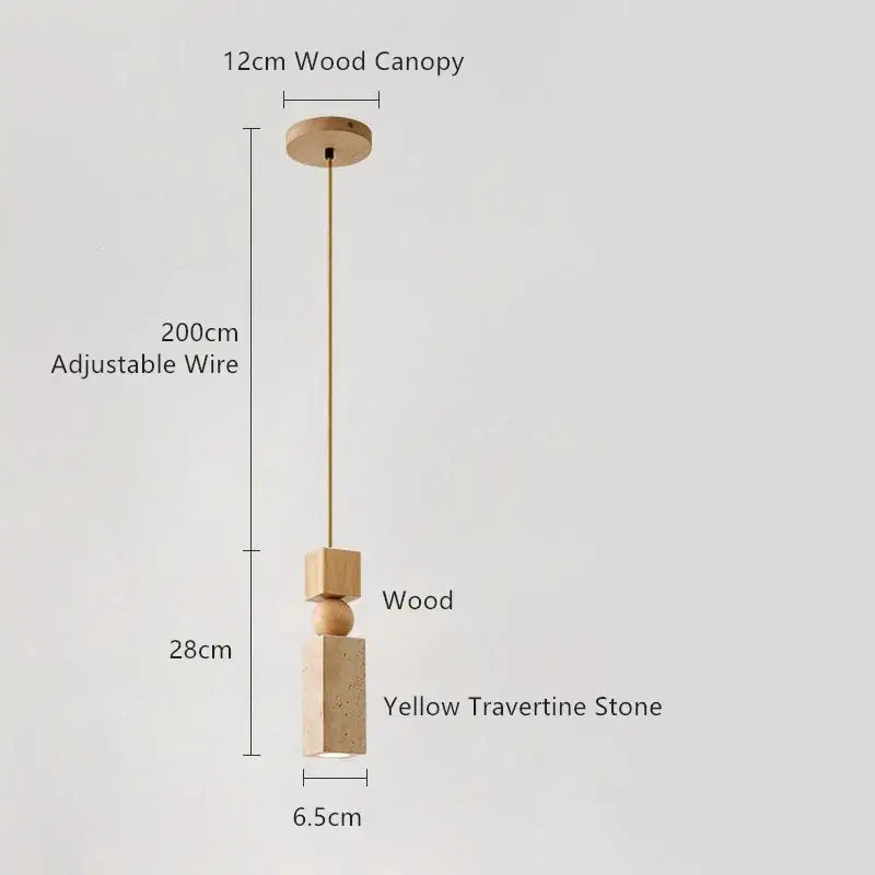 Yellow Travertine Pendant Light Small or Big Size