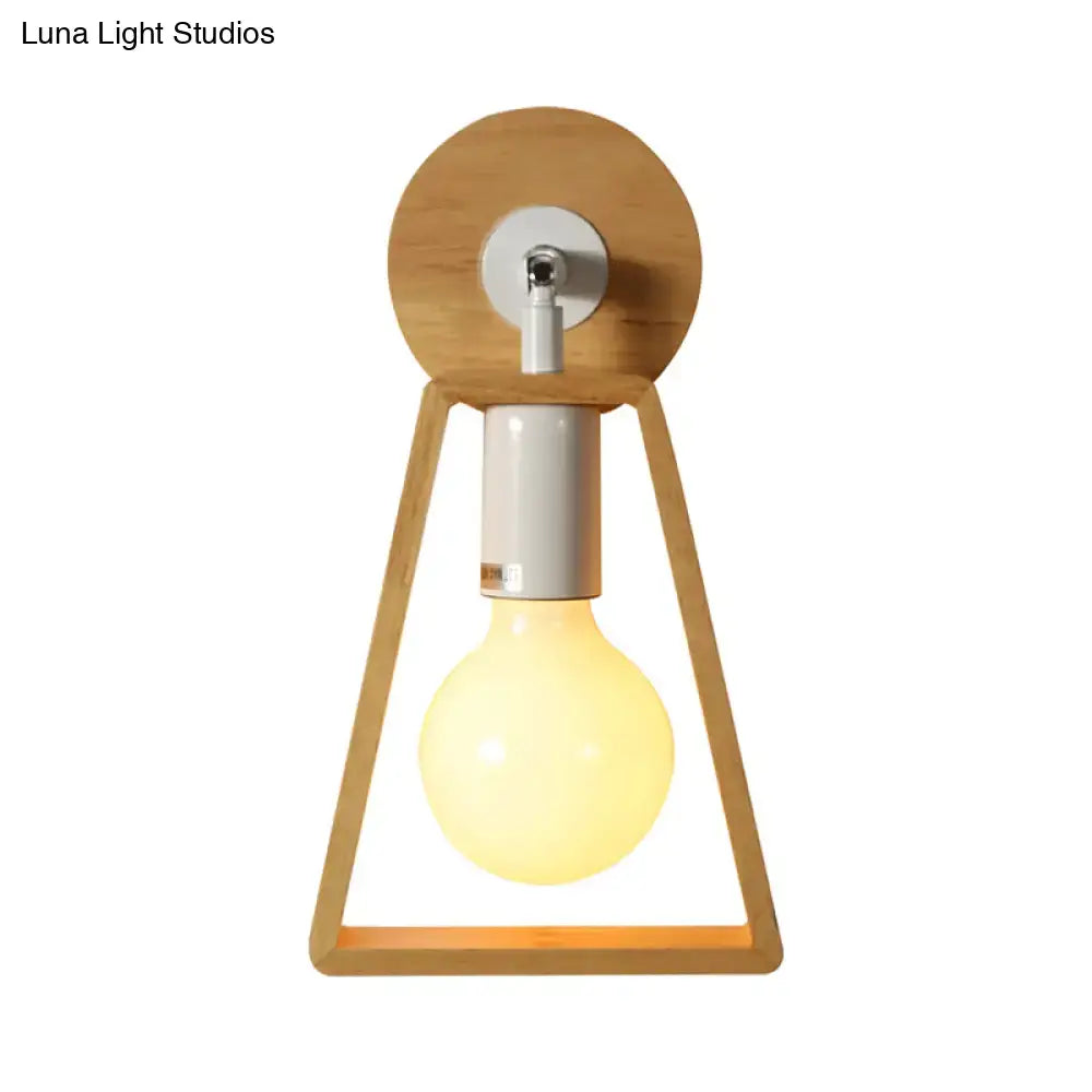 Wood Trapezoid Wall Lamp
