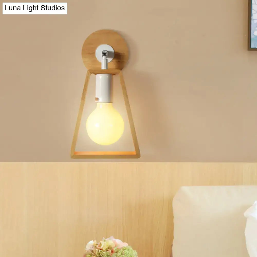 Wood Trapezoid Wall Lamp
