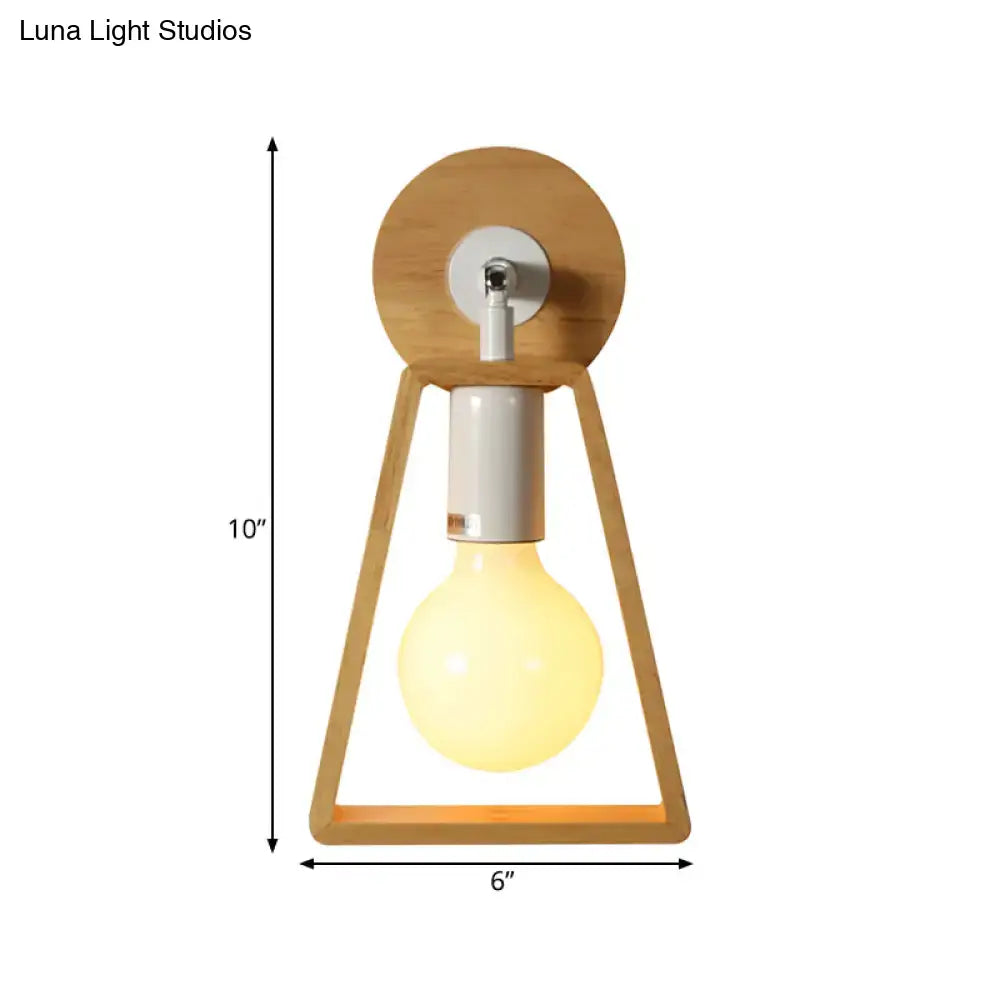 Wood Trapezoid Wall Lamp