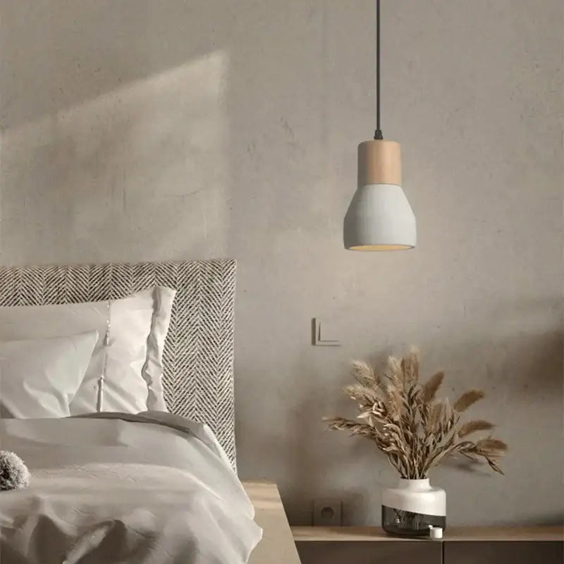 White Ceramic Pendant Lamp Minimalist 3000K