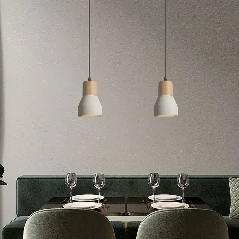 White Ceramic Pendant Lamp Minimalist 3000K