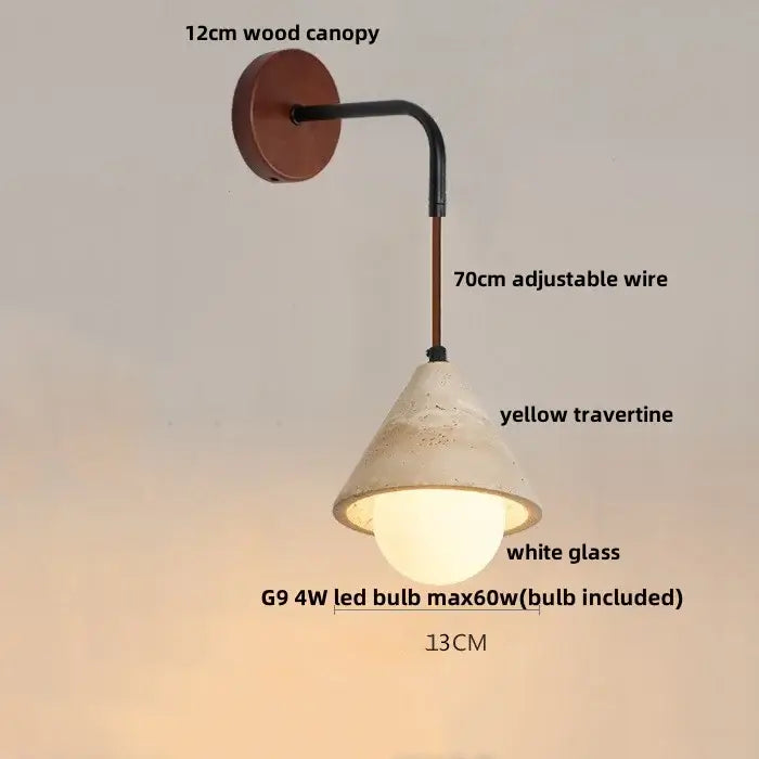 Yellow Travertine Wall Sconce