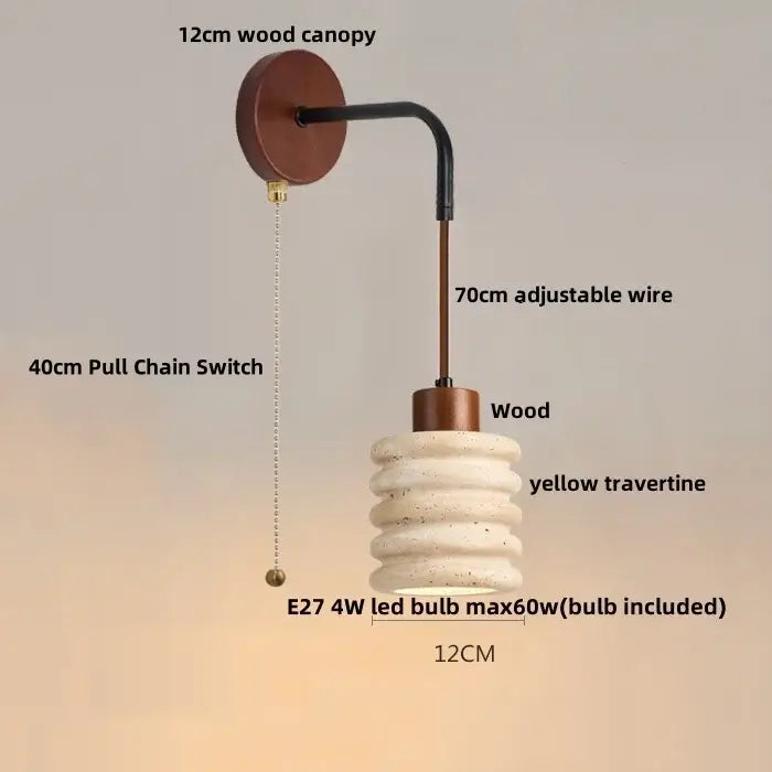 Yellow Travertine Wall Sconce