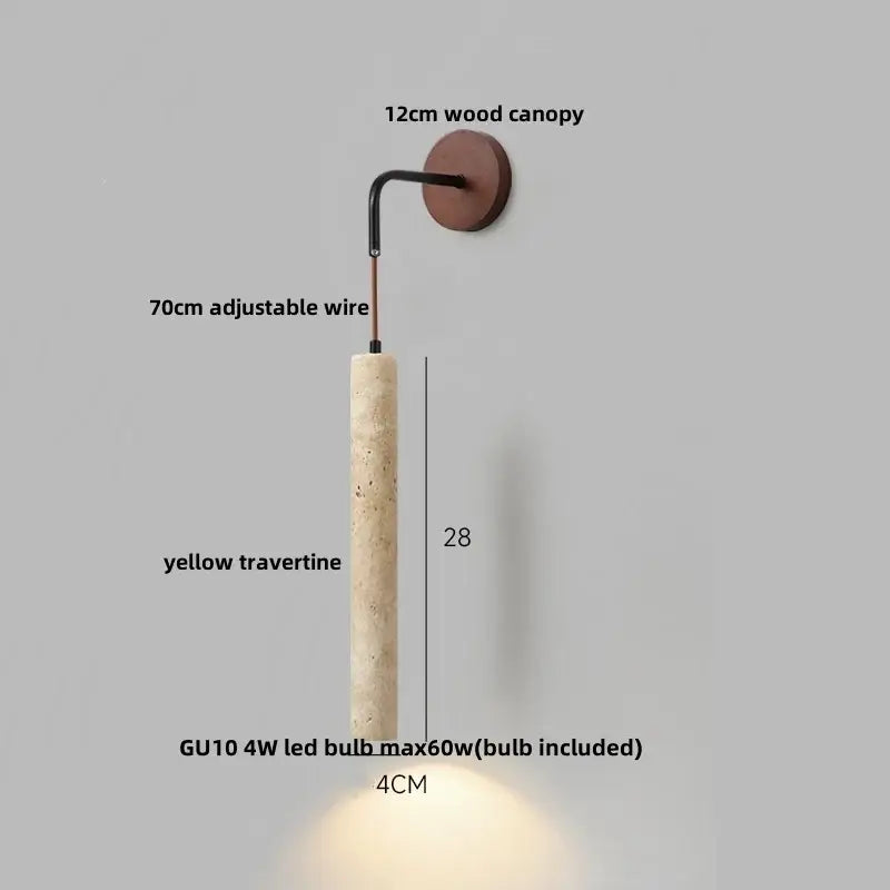 Yellow Travertine Wall Sconce