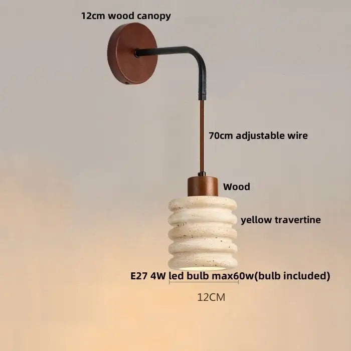 Yellow Travertine Wall Sconce