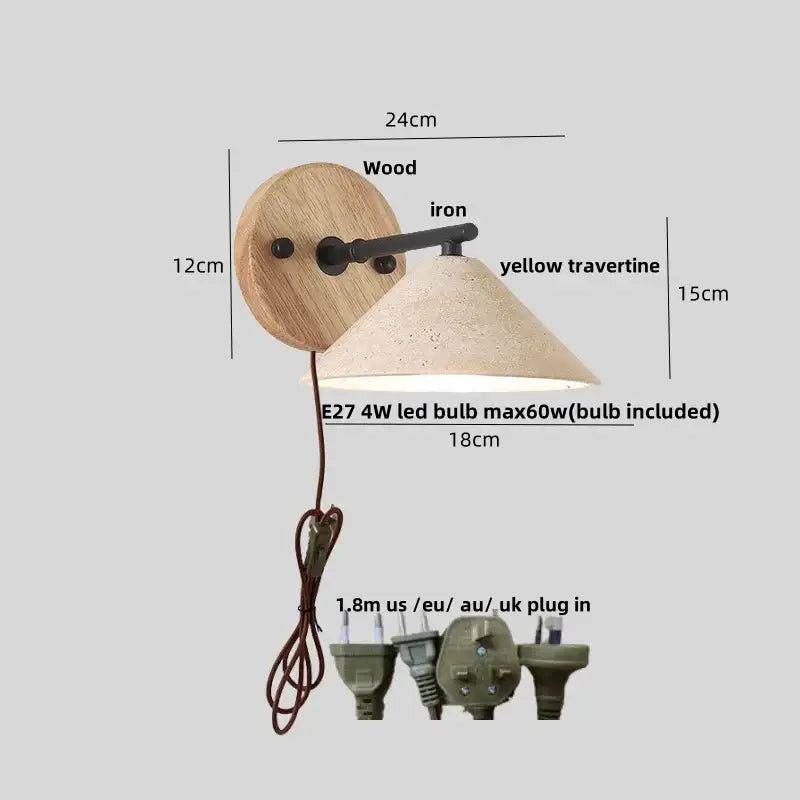 Travertine Wall Light Switch