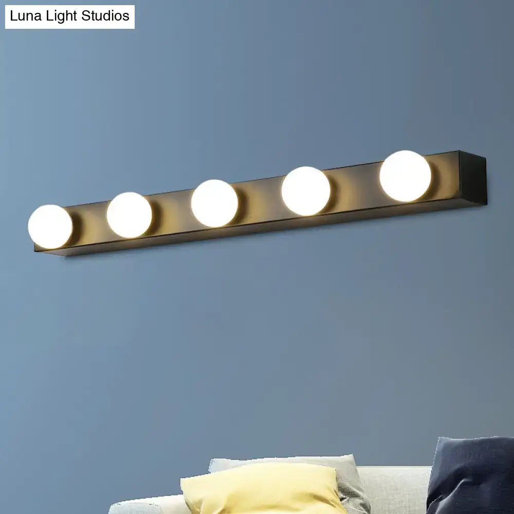 White Open Bulb Vanity Light 4-6 Light Design