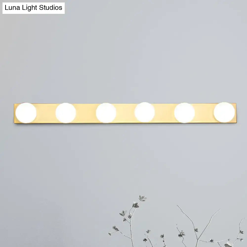 White Open Bulb Vanity Light 4-6 Light Design
