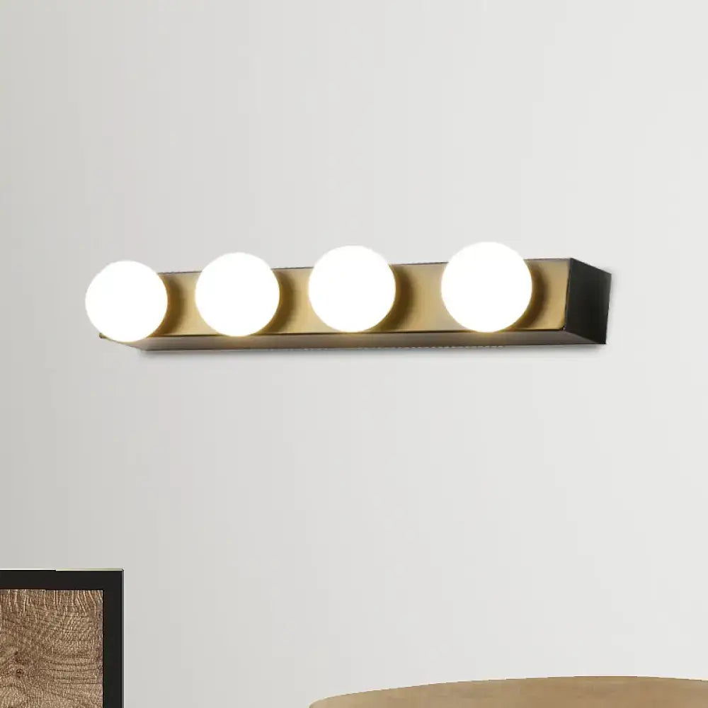 White Open Bulb Vanity Light 4-6 Light Design