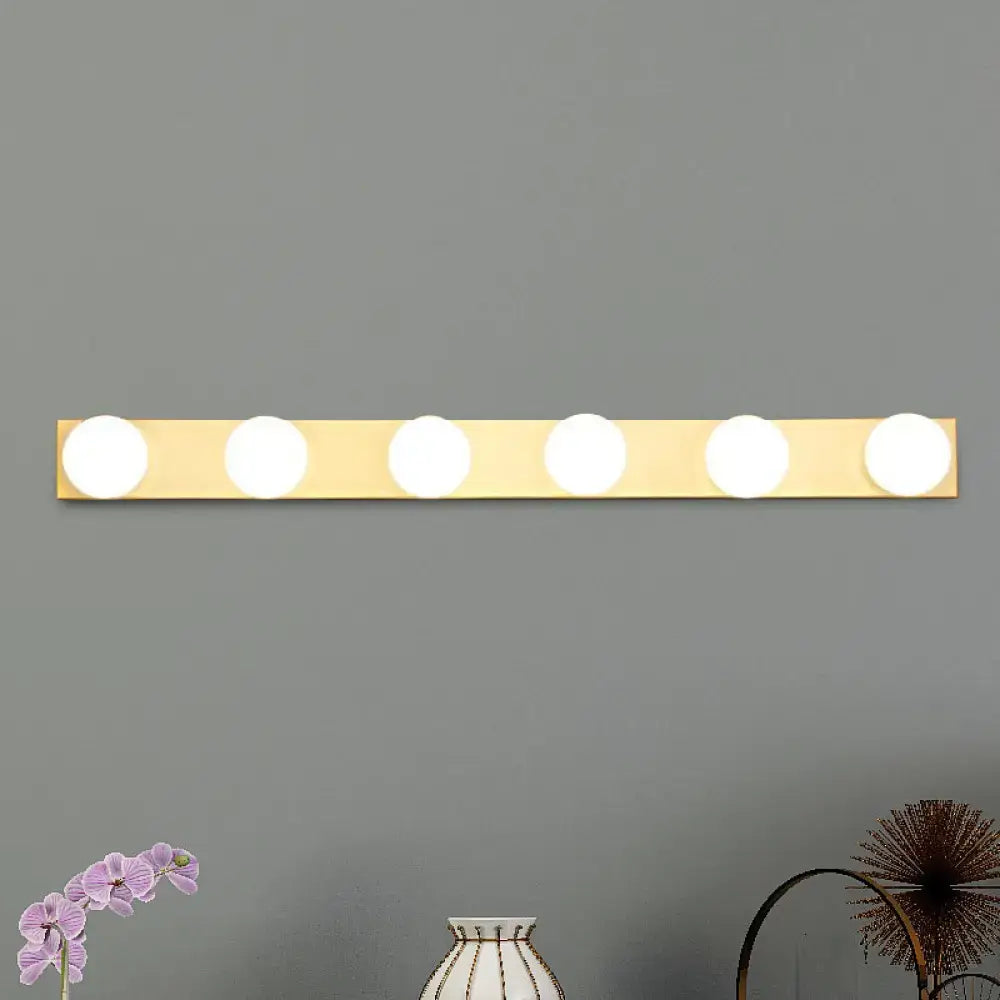White Open Bulb Vanity Light 4-6 Light Design