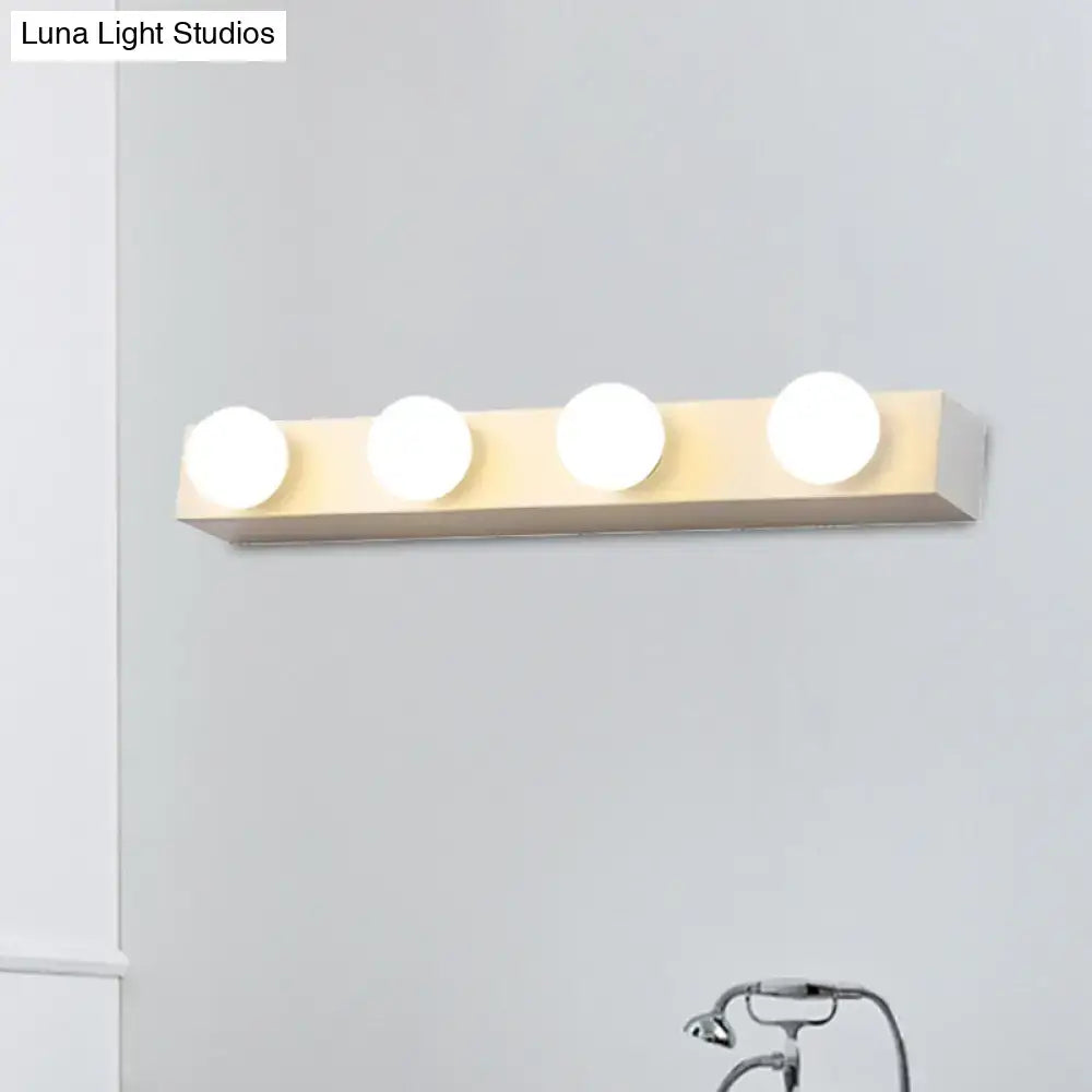 White Open Bulb Vanity Light 4-6 Light Design