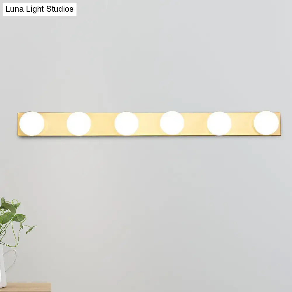 White Open Bulb Vanity Light 4-6 Light Design