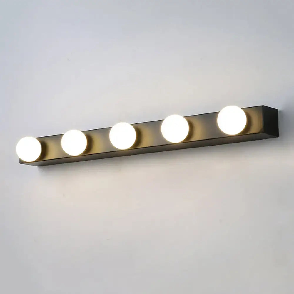 White Open Bulb Vanity Light 4-6 Light Design