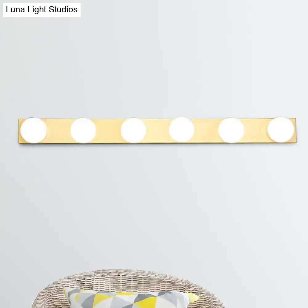 White Open Bulb Vanity Light 4-6 Light Design