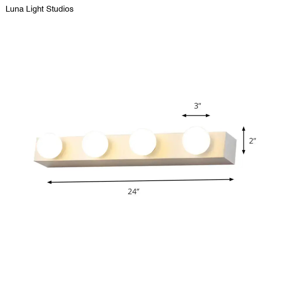 White Open Bulb Vanity Light 4-6 Light Design