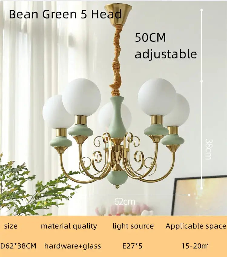 Mint Gold LED Chandelier