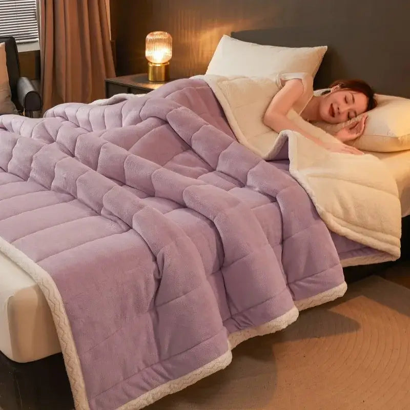 Mint Quilted Fleece Blanket