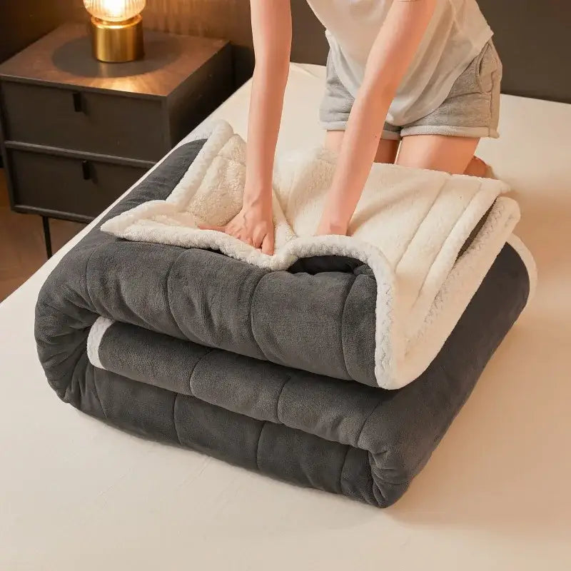 Mint Quilted Fleece Blanket