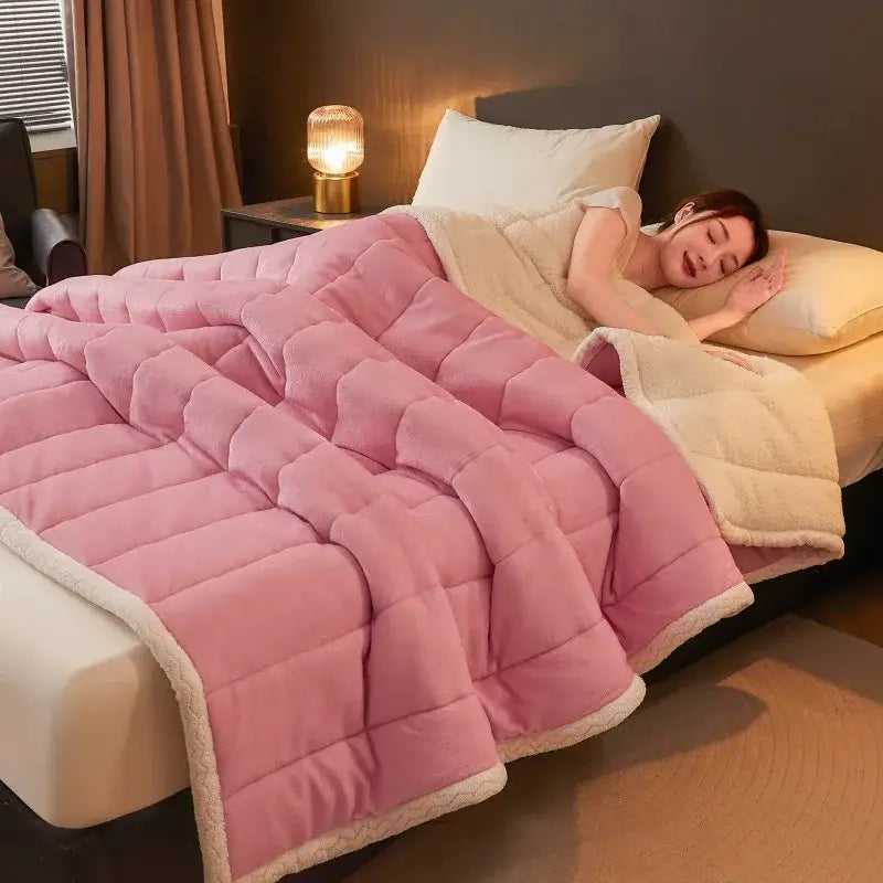 Mint Quilted Fleece Blanket