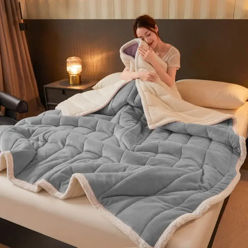 Mint Quilted Fleece Blanket