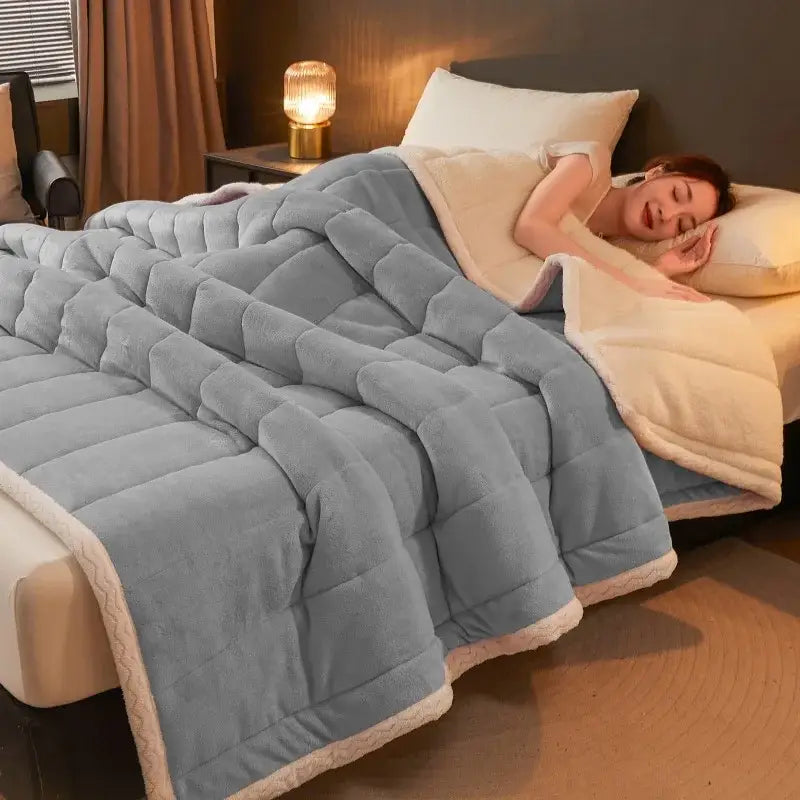 Mint Quilted Fleece Blanket