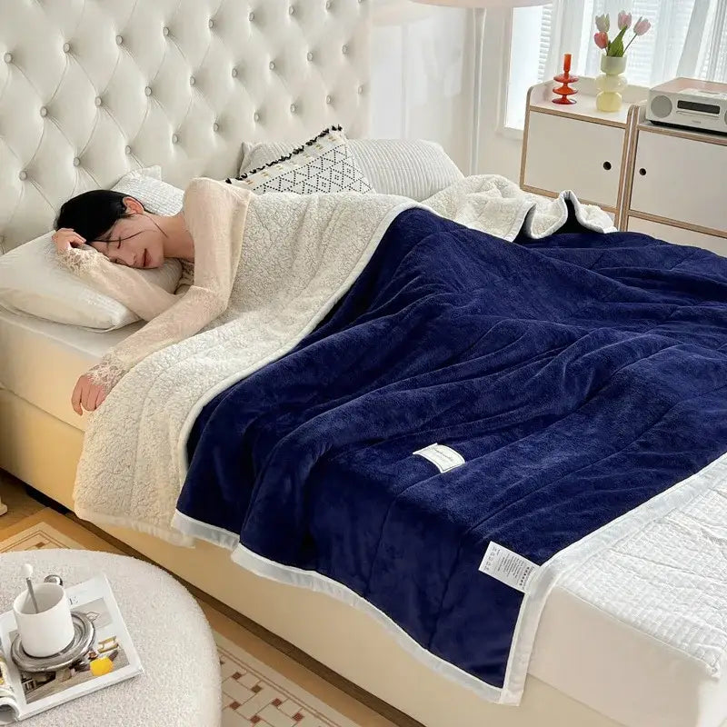 Mint Lamb's Wool Blanket