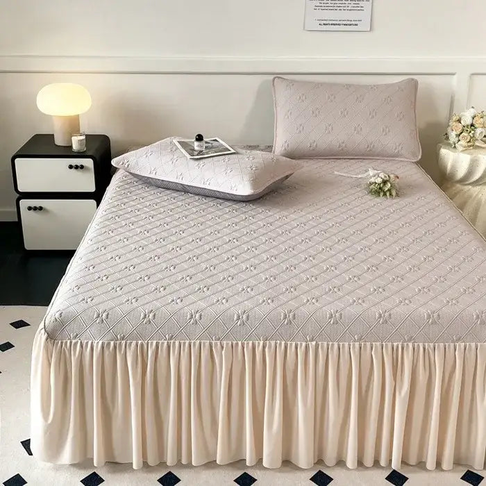 Mint Quilted Bed Skirt