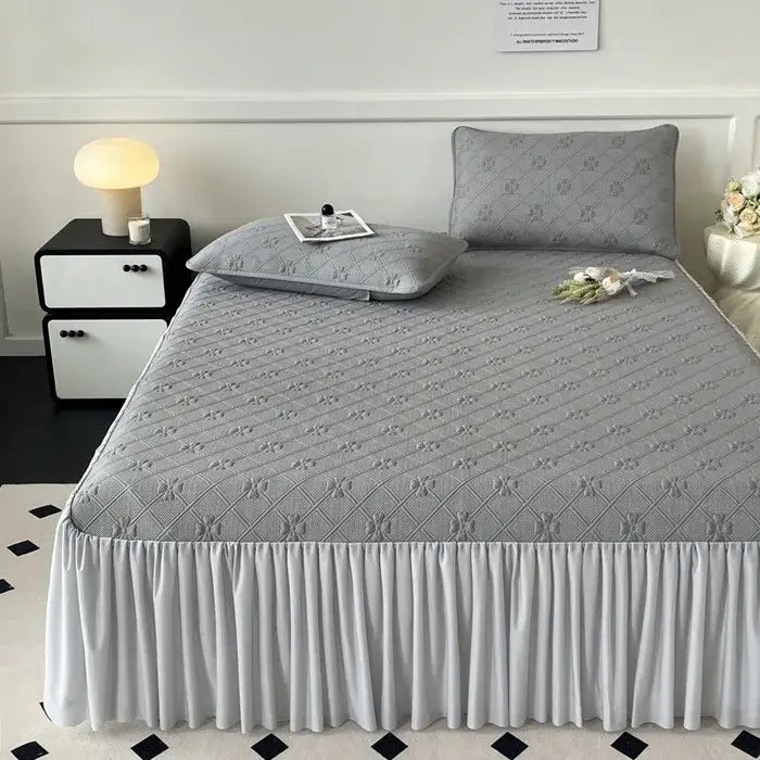 Mint Quilted Bed Skirt
