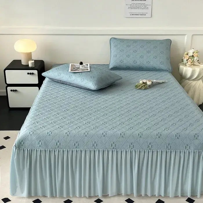 Mint Quilted Bed Skirt