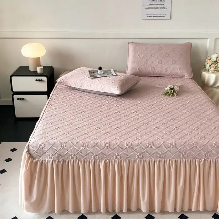 Mint Quilted Bed Skirt