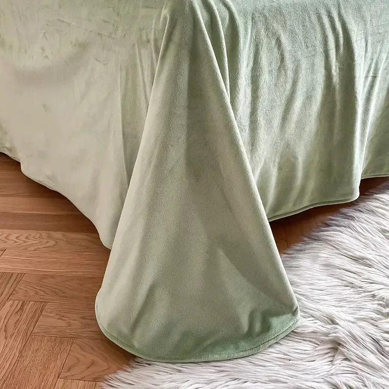 Mint Faux Fur Bedding
