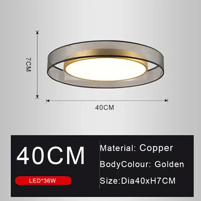 Copper Frosted Ceiling Light