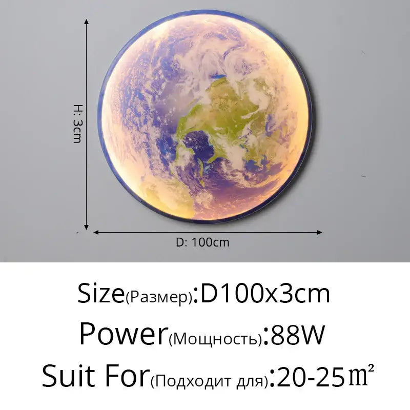 Moon Earth LED Wall Light