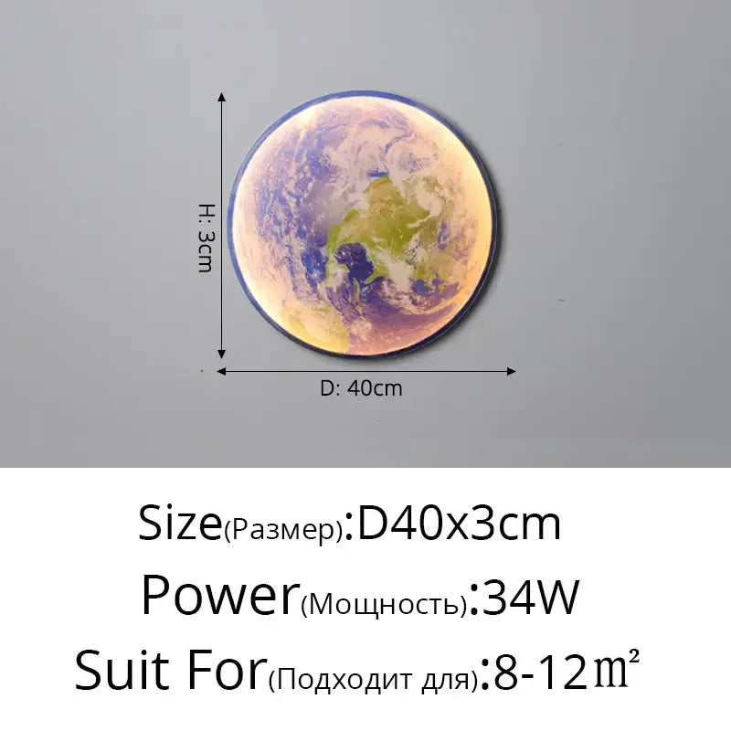 Moon Earth LED Wall Light