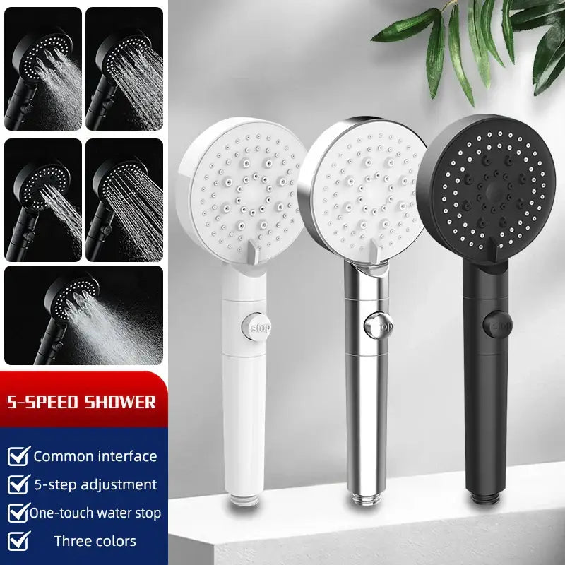 White Black Shower Head