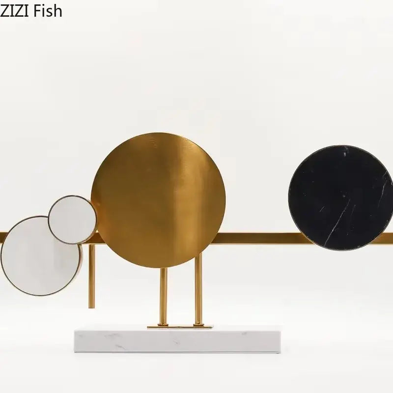 Marble Brass Desk Sculpture