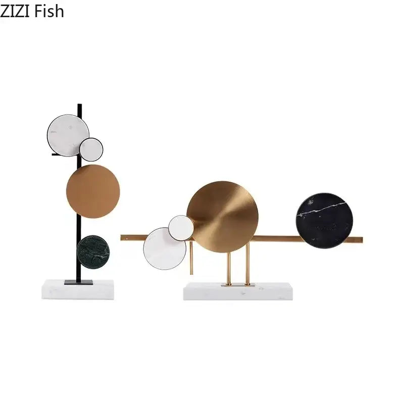 Marble Brass Desk Sculpture