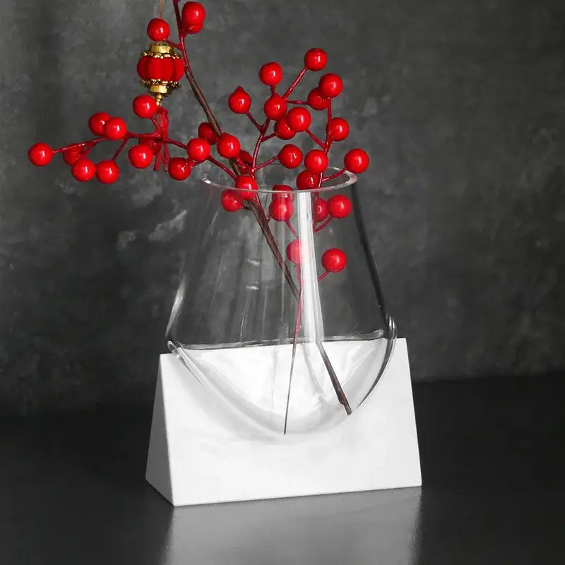 Glass Marble Base Vase
