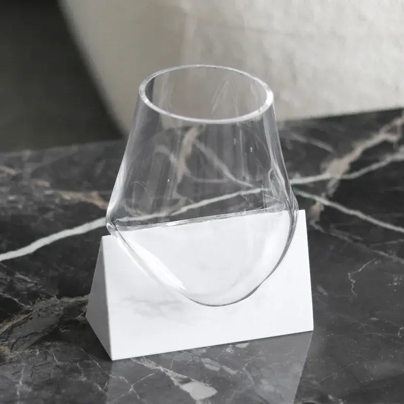 Glass Marble Base Vase